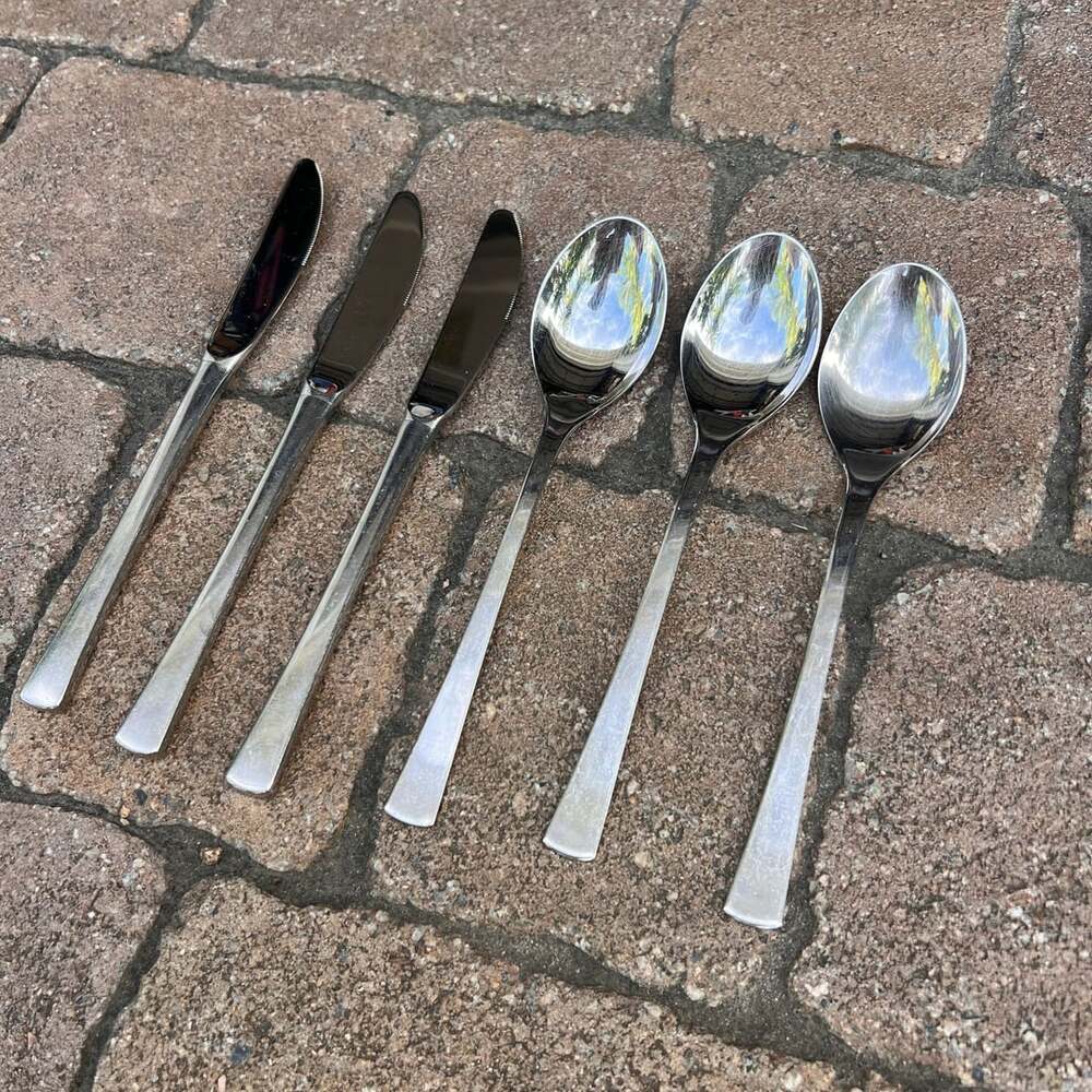 Wmf Cromargan Stainless Steel Flatware Set Of 6 Knives And Spoons